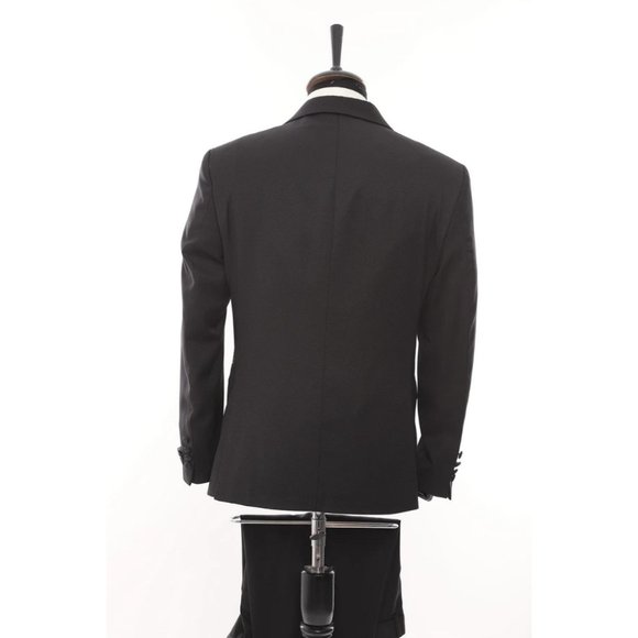 Derman Black Satin Collar 3 Piece Tuxedo - Picture 4 of 5